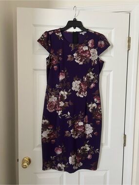 Floral Sheath Dress in Purple